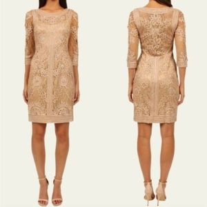 Sue Wong, champagne embroidered dress